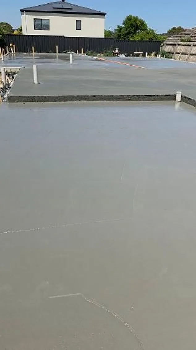 Finished house slab in a new estate