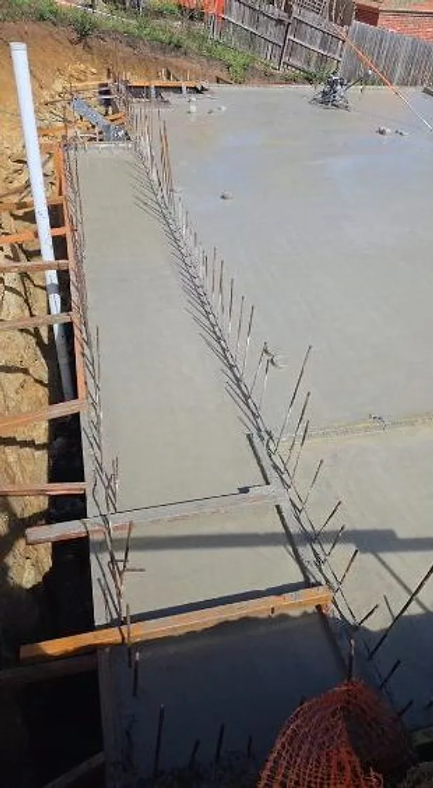 Side path poured between the house and the boundary