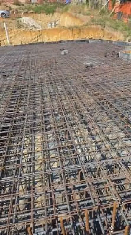 Reinforcing steel tied ready for the pour